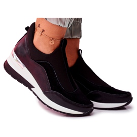 Vinceza Kvinders Sport Slip-On lædersko Sort SG20-7769 Slut dig til os