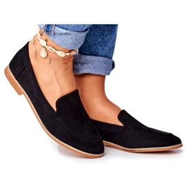 SEA Kvinders Brogues Slip On Suede Sort Twinky