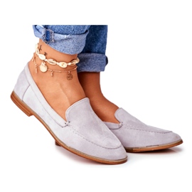 PS1 Kvinders Brogues Slip On Suede Grey Twinky grå