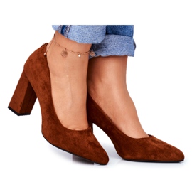 Kvinders pumps på hæl Sergio Leone Camel PB216 brun