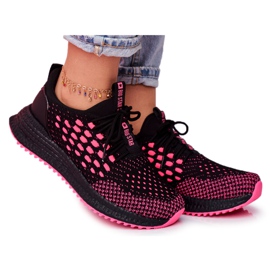 Kvinders sportssko Sneakers Big Star Black Fuchsia FF274964 sort lyserød