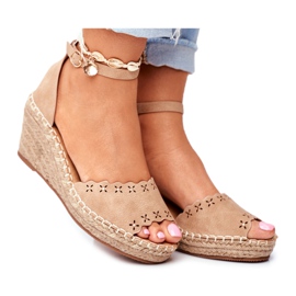 EVE Kvinders sandaler på kile Espadrilles Beige Skytten