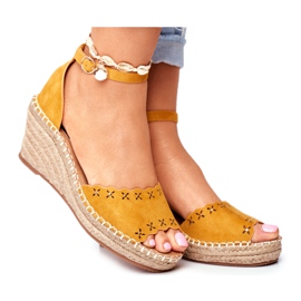 EVE Kvinders sandaler på kile Espadrilles gule Skytten
