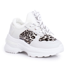 FRROCK Hvide Penny Leopard Print -børnesportssko grå