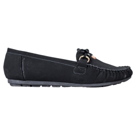 Diamantique Sorte loafers med Eco -læder