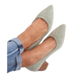 Pumps på træhæl celadon CL75P Grøn