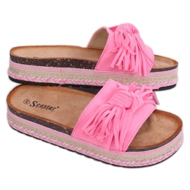 Boho pink tøfler til kvinder CK138P Fluoresceml Fushie lyserød