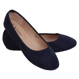 CD63P Navy glatte marineblå ballerinaer marine blå