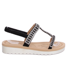 Sorte kvinders sandaler HD-128 Sort