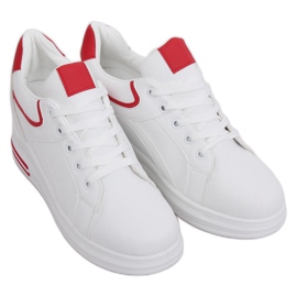 Hvide kile sneakers HY-231 Røde
