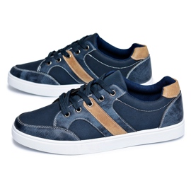 Herre Marineblå Casual Kenny Sneakers brun marine blå