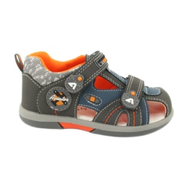 Drengesandaler med velcro American Club DR09 / 20 blå orange grå