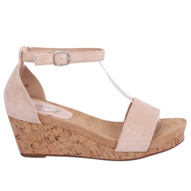 Sandaler på en korkskive beige LL-228P Beige
