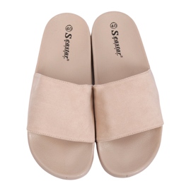 Enkle beige tøfler CK98 Beige
