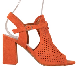 Small Swan Åbne sandaler i stjerner orange