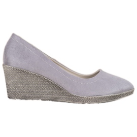 Goodin Suede Wedge Pumps grå