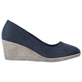 Goodin Suede Wedge Pumps marine blå blå