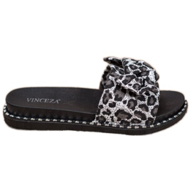 Leopard Print VINCEZA hjemmesko grå