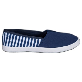 SHELOVET Marineblå slipons med striber