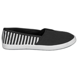 SHELOVET Sorte slipons med stropper