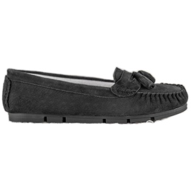 Komfortable VINCEZA læder loafers sort