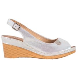 Shiny Wedge Sandals VINCEZA grå