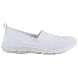 SHELOVET Komfortable Openwork Slipons hvid