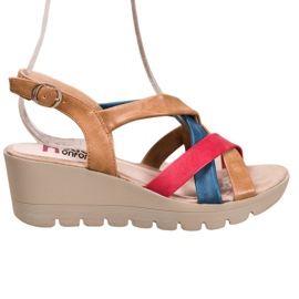 Kylie Komfortable kile sandaler flerfarvet