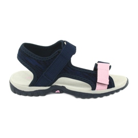 Sandaler med en American Club RL24 / 20 læderindsats marine blå lyserød