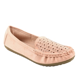 Nøgne openwork loafers med pailletter YSD823Y beige