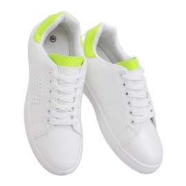Kvinders hvide og neon sneakers LV101P Flugreen gul
