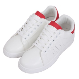 Kvinders hvide og røde sneakers LV101P Rød