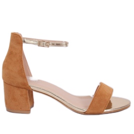 Højhælede sandaler med kamel M307P Camel brun