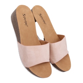 G186P Beige beige kile tøfler