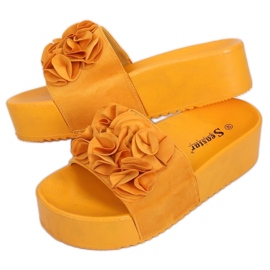 Højsålede sandaler CK148P Gul orange