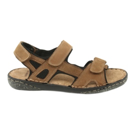 American Club CY15 / 20 velcro herresandaler brun