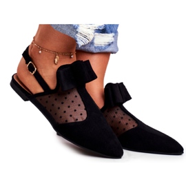 Lu Boo Ballerina Bows til kvinder Mule Domino Black sort