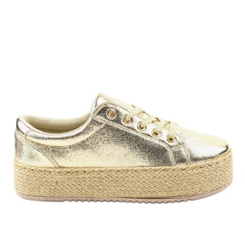 Guld snørrede espadriller 6220 gylden