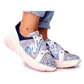 Sportssko Dame lædersneakers Maciejka 04448-27 brun marine blå