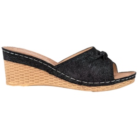 Elegante VINCEZA Glitter hjemmesko sort