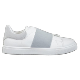 SHELOVET Slip-on sko med elastik hvid grå