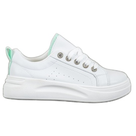 SHELOVET Moderigtige sneakers på platformen hvid