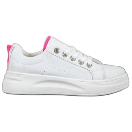 SHELOVET Moderigtige sneakers på platformen hvid