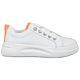 SHELOVET Moderigtige sneakers på platformen hvid