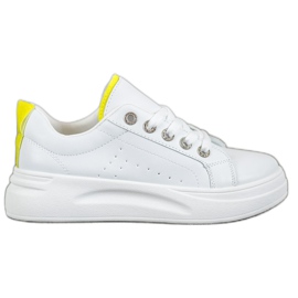 SHELOVET Moderigtige sneakers på platformen hvid