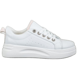 SHELOVET Moderigtige sneakers på platformen hvid
