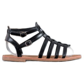 SHELOVET Sorte romerske sandaler
