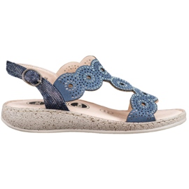 SHELOVET Elegante sandaler på platformen blå