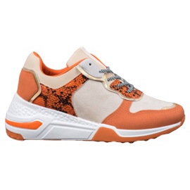 SHELOVET Snake print sneakers orange flerfarvet