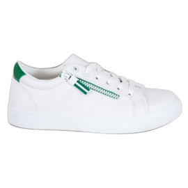 SHELOVET Hvide sneakers med lynlås